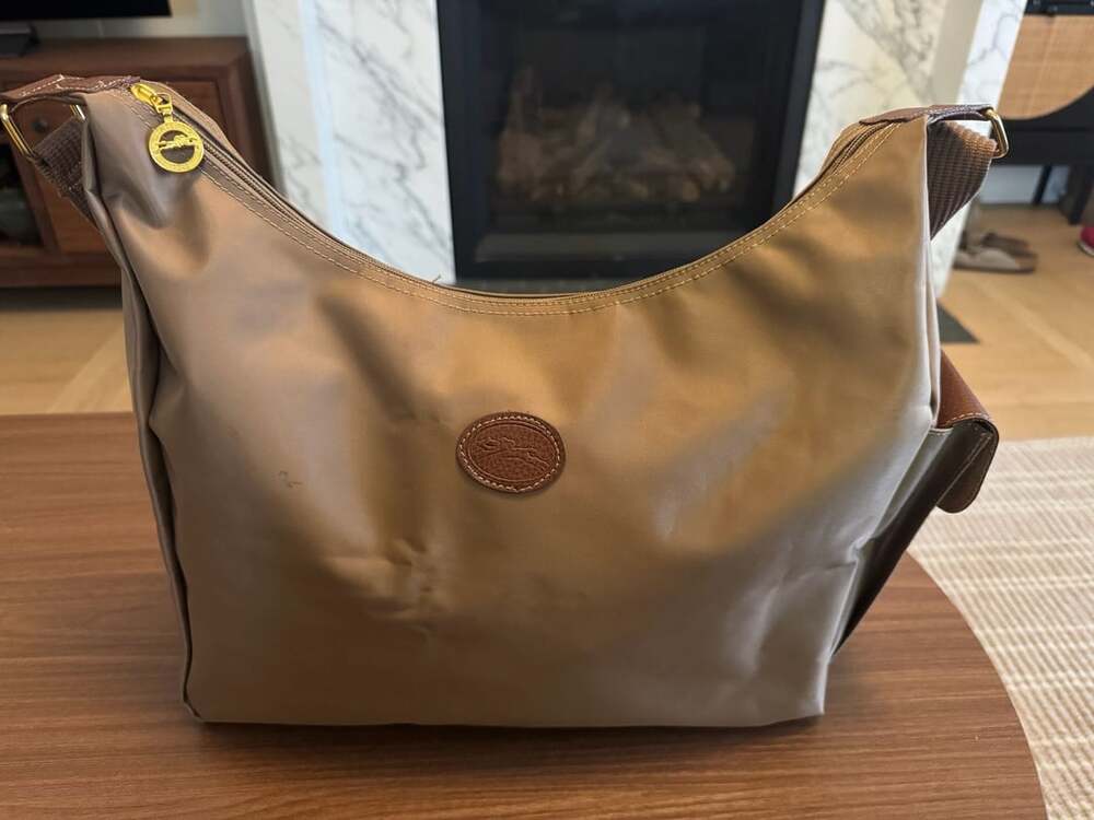Longchamp Nylon and Leather Trimmed Shoulder Hobo Bag